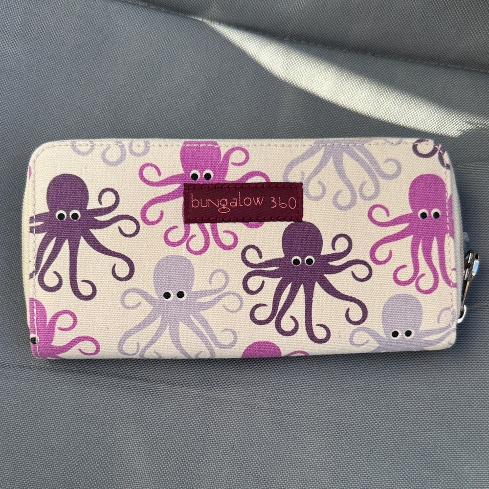 Bungalow 360 Octopus Print Wallet in Pink and Purple